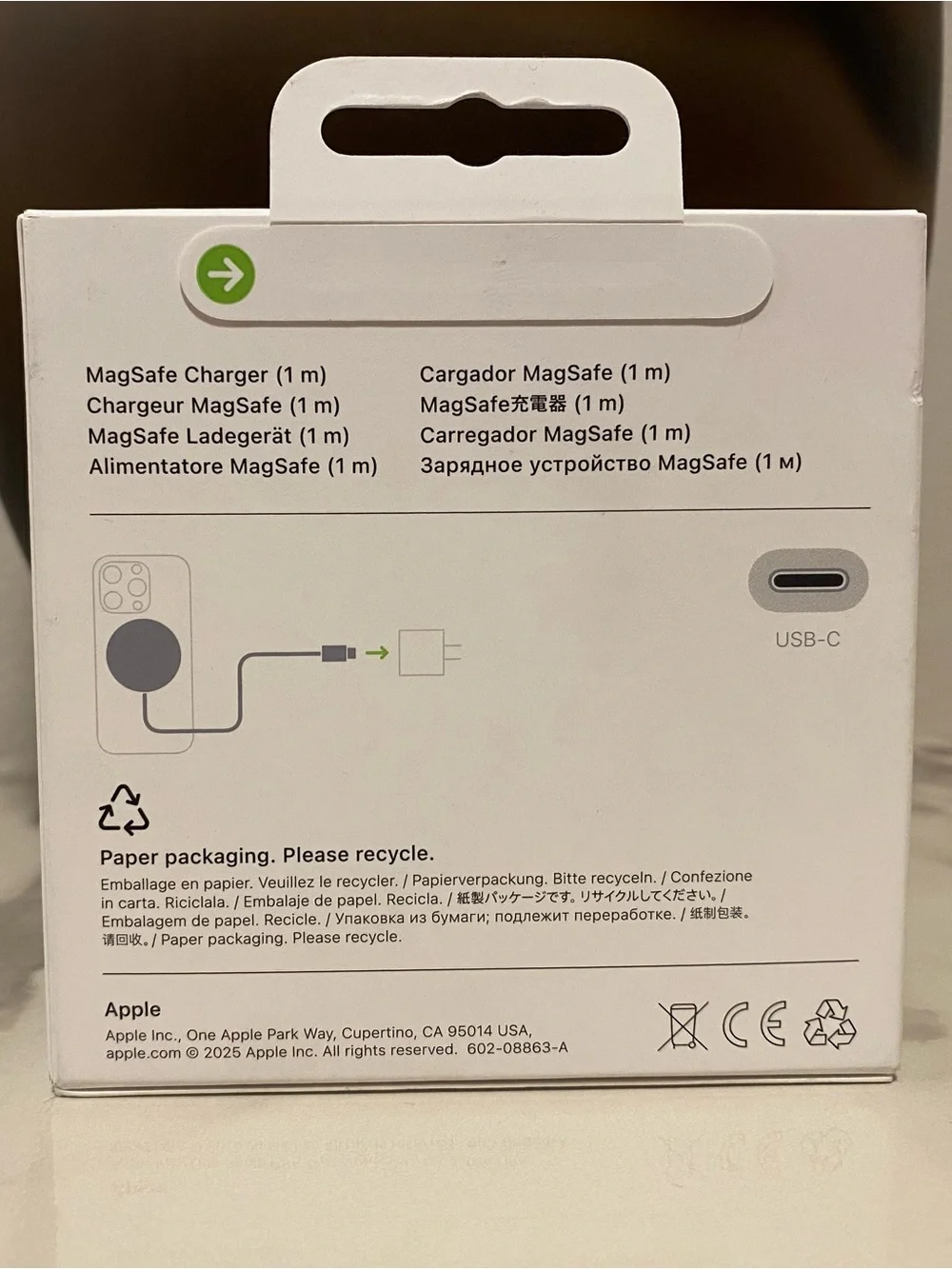 Apple - MagSafe Charger (1m) For iPhone 12 through iPhone 17 Models + AirPods